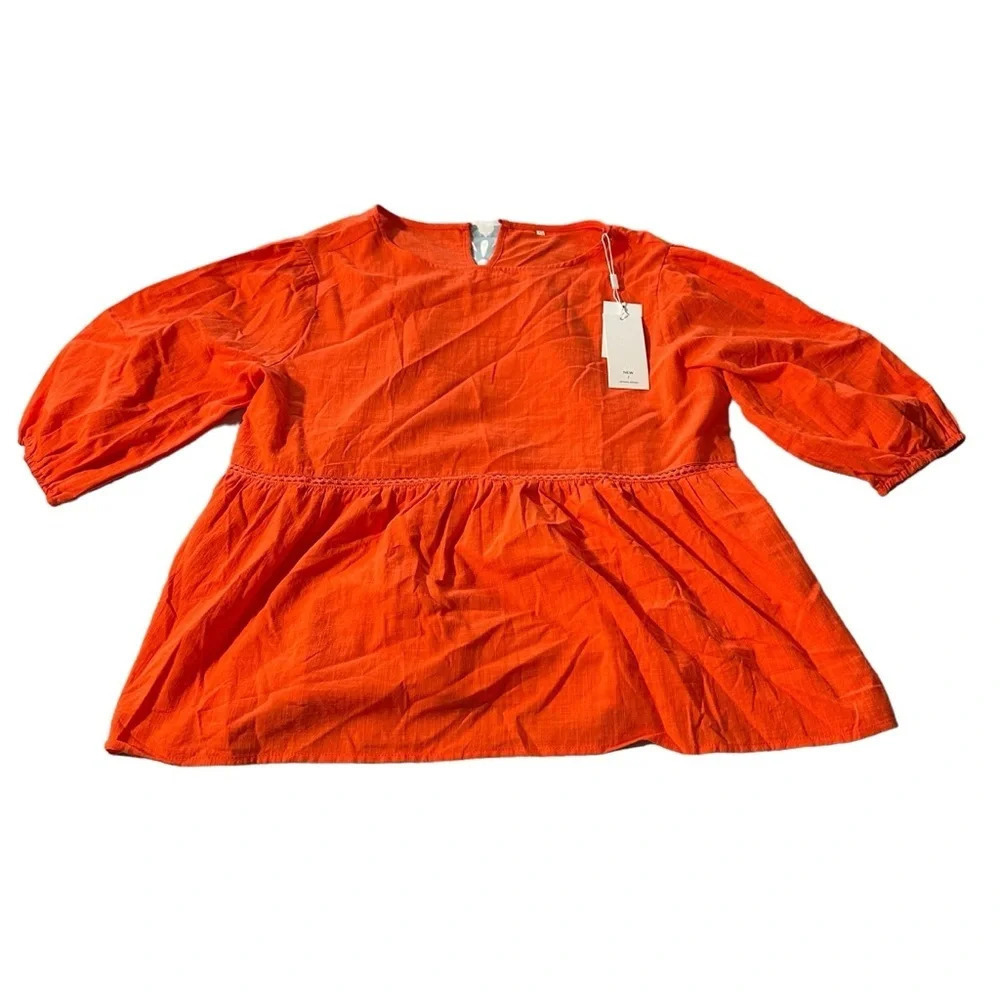 New Fashion boho women's blouse size XL bright orange